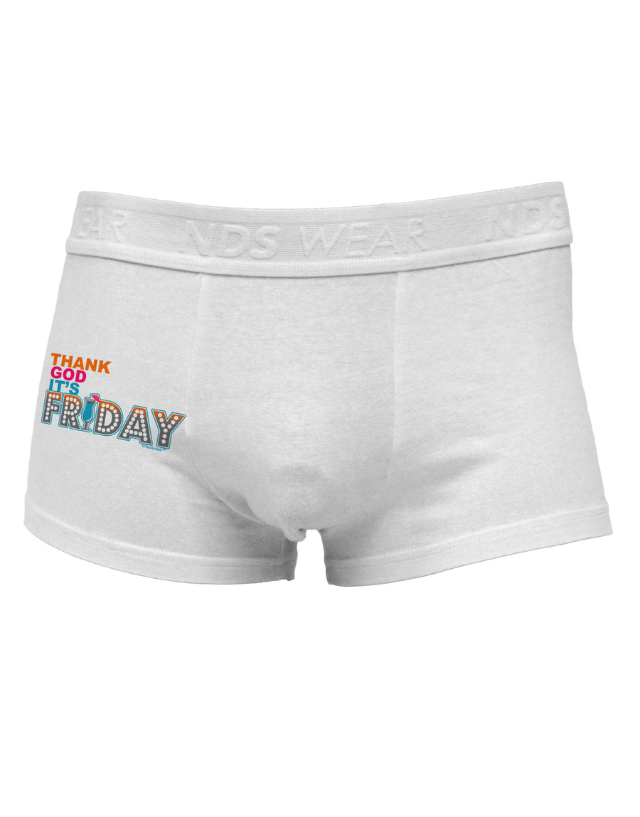 Thank God It's Friday Mixed Drink Side Printed Mens Trunk Underwear-Mens Trunk Underwear-NDS Wear-White-Small-Davson Sales