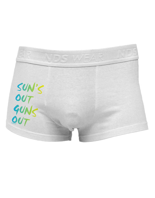 Suns Out Guns Out - Gradient Colors Side Printed Mens Trunk Underwear-Mens Trunk Underwear-NDS Wear-White-Small-Davson Sales