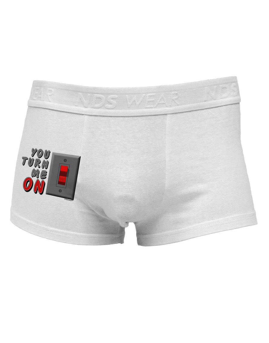 You Turn Me On Switch Side Printed Mens Trunk Underwear-Mens Trunk Underwear-NDS Wear-White-Small-Davson Sales