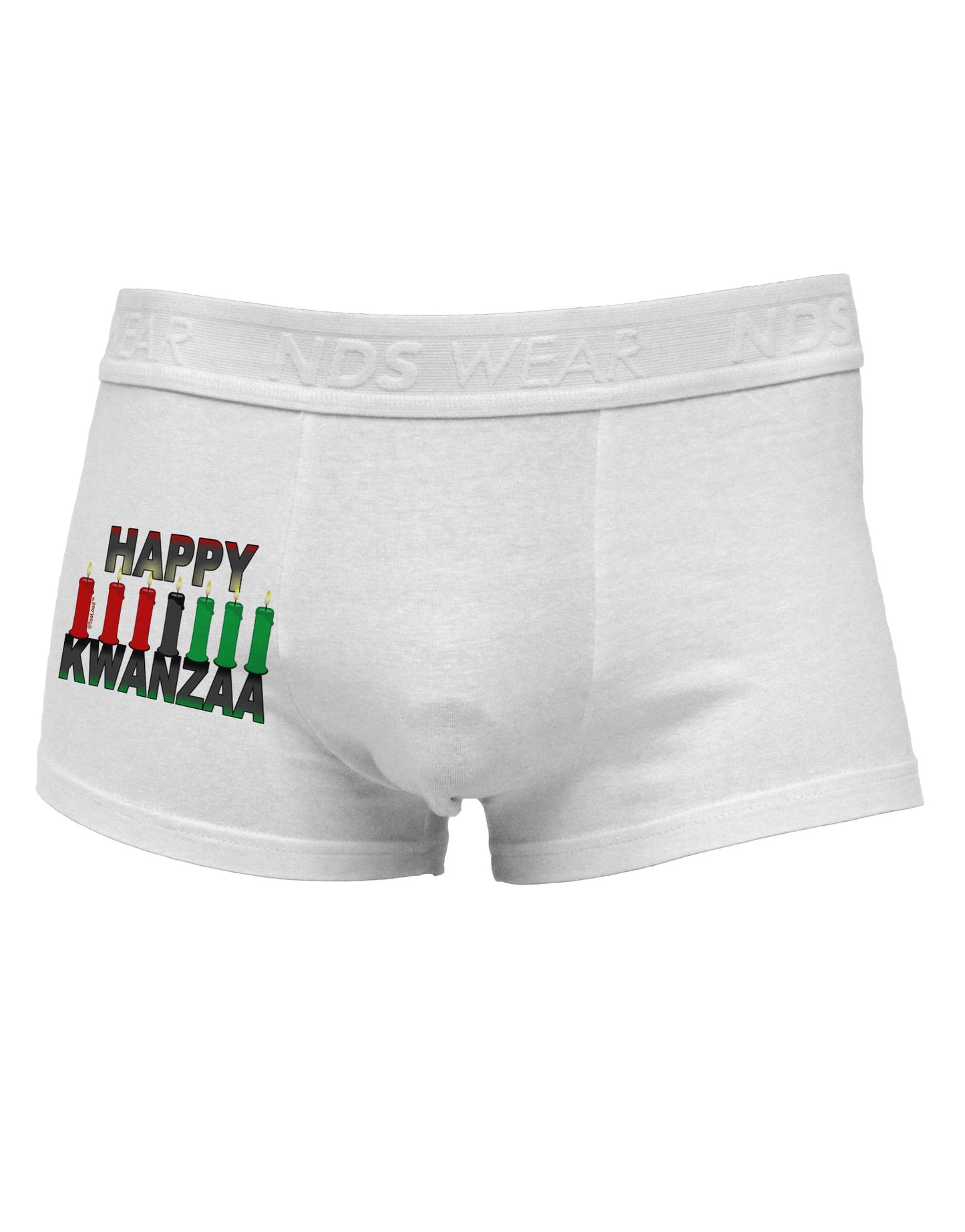 Happy Kwanzaa Candles Side Printed Mens Trunk Underwear-Mens Trunk Underwear-NDS Wear-White-Small-Davson Sales