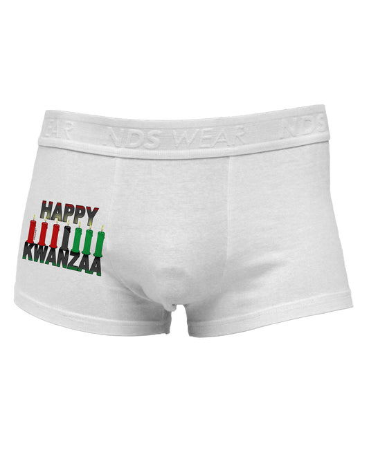 Happy Kwanzaa Candles Side Printed Mens Trunk Underwear-Mens Trunk Underwear-NDS Wear-White-Small-Davson Sales