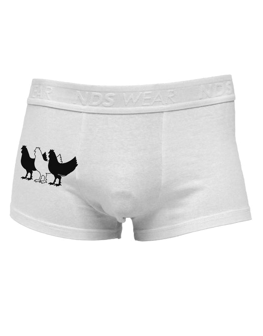 Three French Hens Side Printed Mens Trunk Underwear-Mens Trunk Underwear-NDS Wear-White-Small-Davson Sales