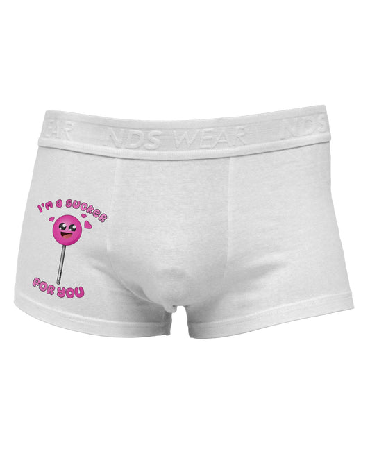 Sucker For You Side Printed Mens Trunk Underwear-Mens Trunk Underwear-NDS Wear-White-Small-Davson Sales