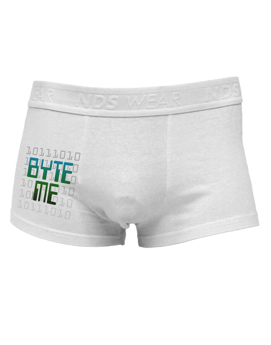 Byte Me Side Printed Mens Trunk Underwear-Mens Trunk Underwear-NDS Wear-White-Small-Davson Sales