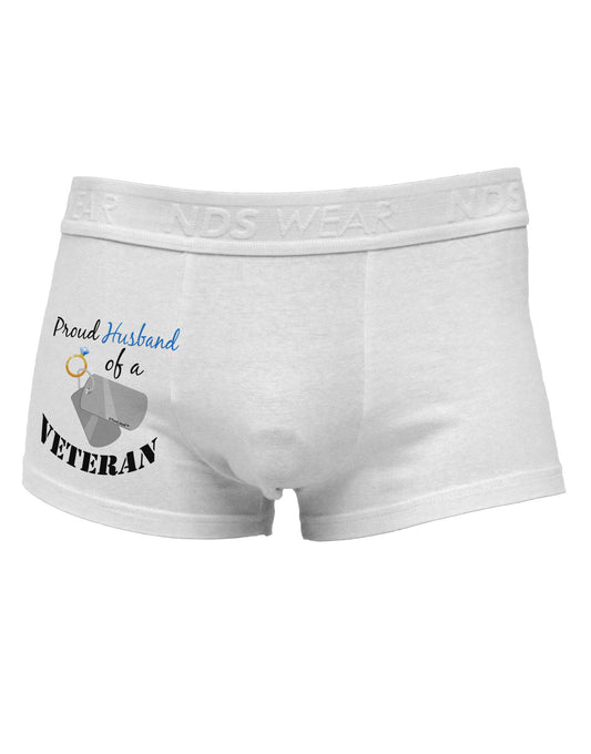 Husband of Veteran Side Printed Mens Trunk Underwear-Mens Trunk Underwear-NDS Wear-White-Small-Davson Sales