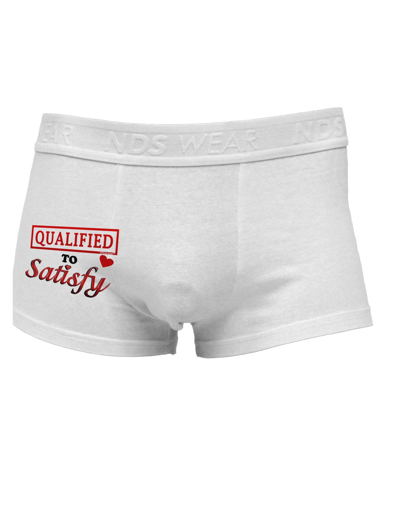 Qualified To Satisfy Side Printed Mens Trunk Underwear-Mens Trunk Underwear-NDS Wear-White-Small-Davson Sales