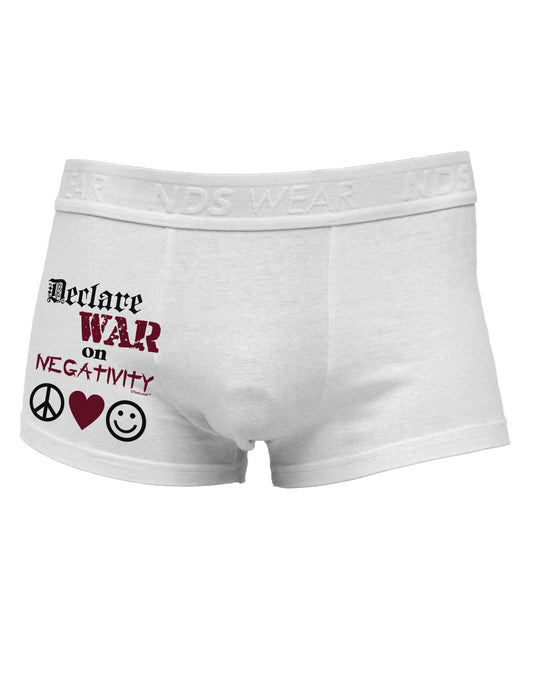 Declare War on Negativity Side Printed Mens Trunk Underwear by NDS Wear-Mens Trunk Underwear-NDS Wear-White-Small-Davson Sales