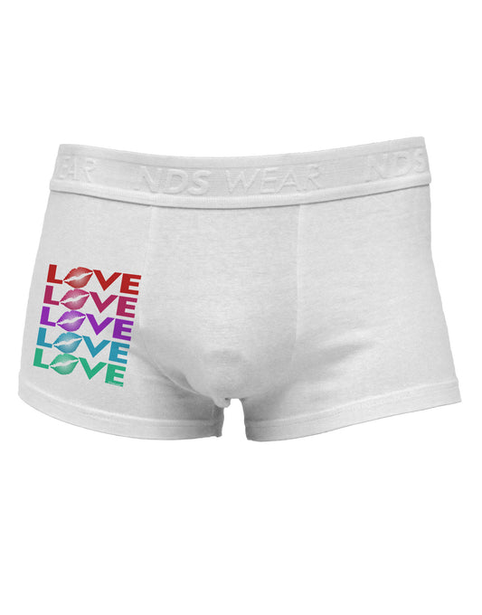 Colorful Love Kisses Side Printed Mens Trunk Underwear-Mens Trunk Underwear-NDS Wear-White-Small-Davson Sales