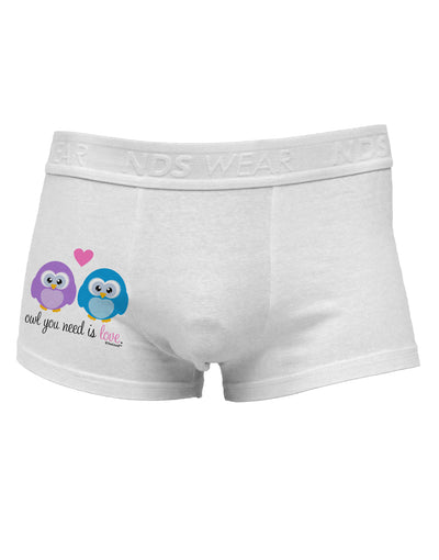 Owl You Need Is Love Side Printed Mens Trunk Underwear by TooLoud-Mens Trunk Underwear-NDS Wear-White-Small-Davson Sales