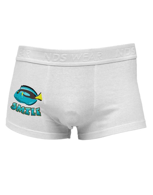 Blue Tang Fish - Smile Side Printed Mens Trunk Underwear-Mens Trunk Underwear-NDS Wear-White-Small-Davson Sales