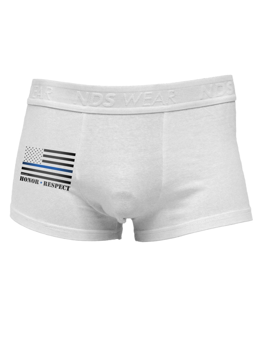 Honor Respect Blue Line Side Printed Mens Trunk Underwear-Mens Trunk Underwear-NDS Wear-White-Small-Davson Sales