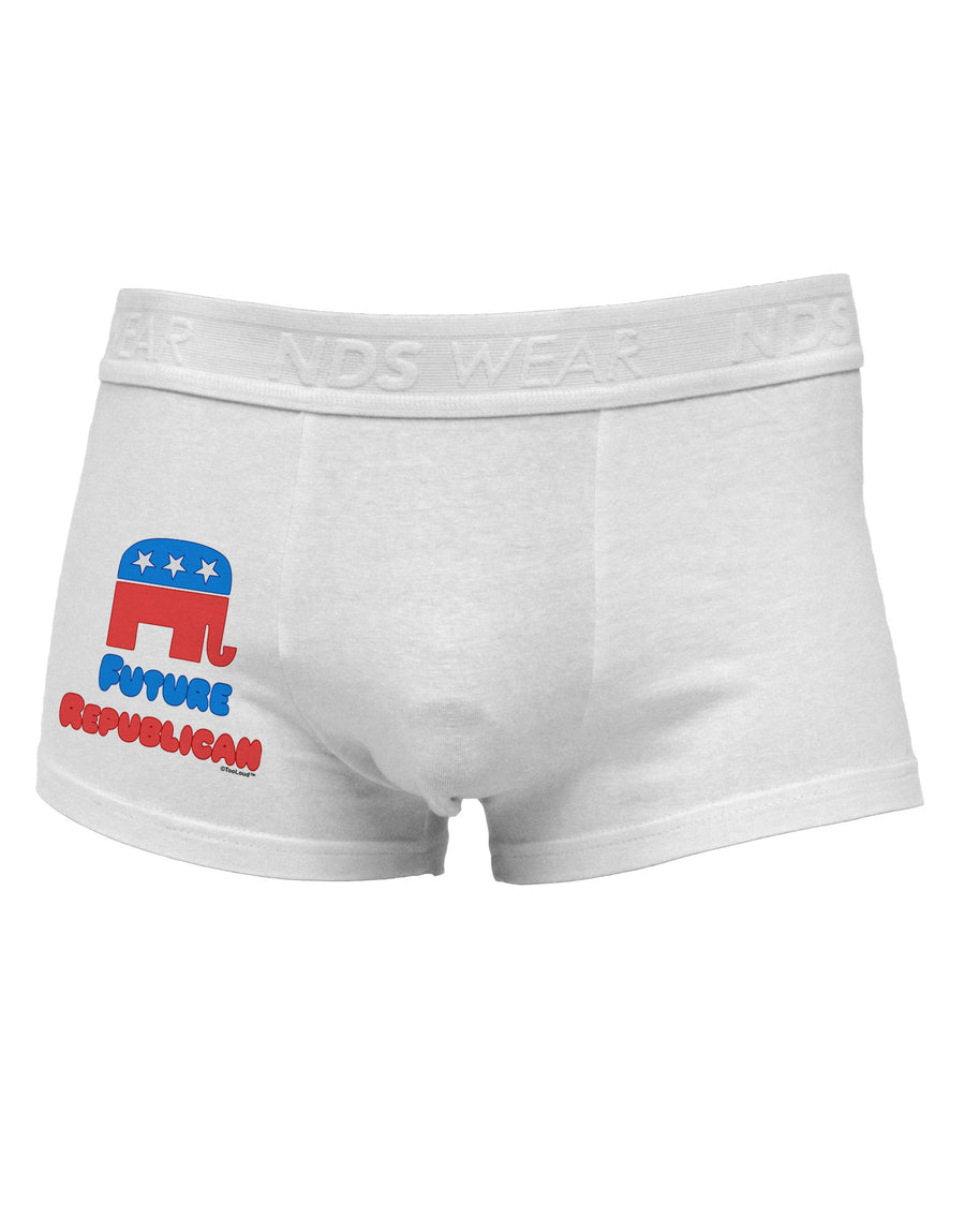 Future Republican Side Printed Mens Trunk Underwear-Mens Trunk Underwear-NDS Wear-White-Small-Davson Sales