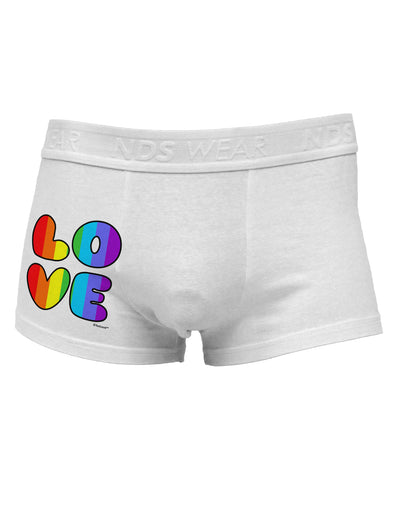 Rainbow LOVE Text Side Printed Mens Trunk Underwear by TooLoud-Mens Trunk Underwear-TooLoud-White-Small-Davson Sales