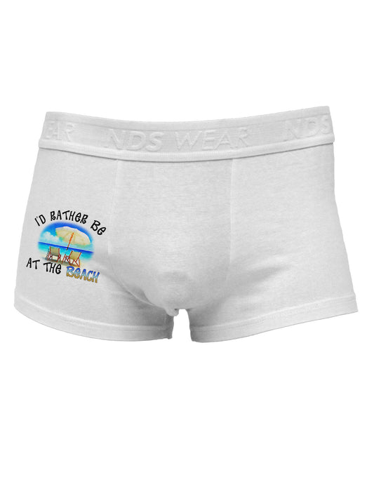 I'd Rather Be At The Beach Side Printed Mens Trunk Underwear-Mens Trunk Underwear-NDS Wear-White-Small-Davson Sales