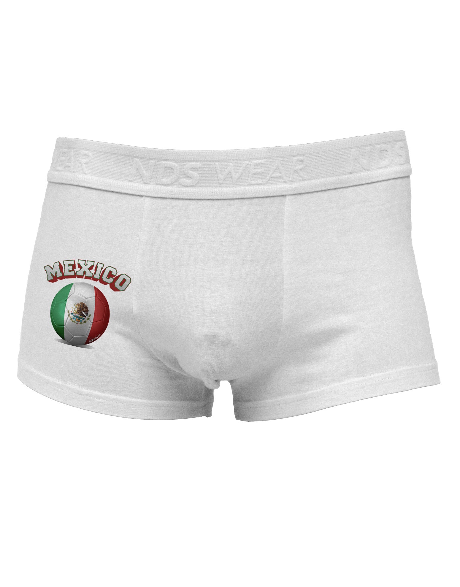 Soccer Ball Flag - Mexico Side Printed Mens Trunk Underwear-Mens Trunk Underwear-NDS Wear-White-Small-Davson Sales