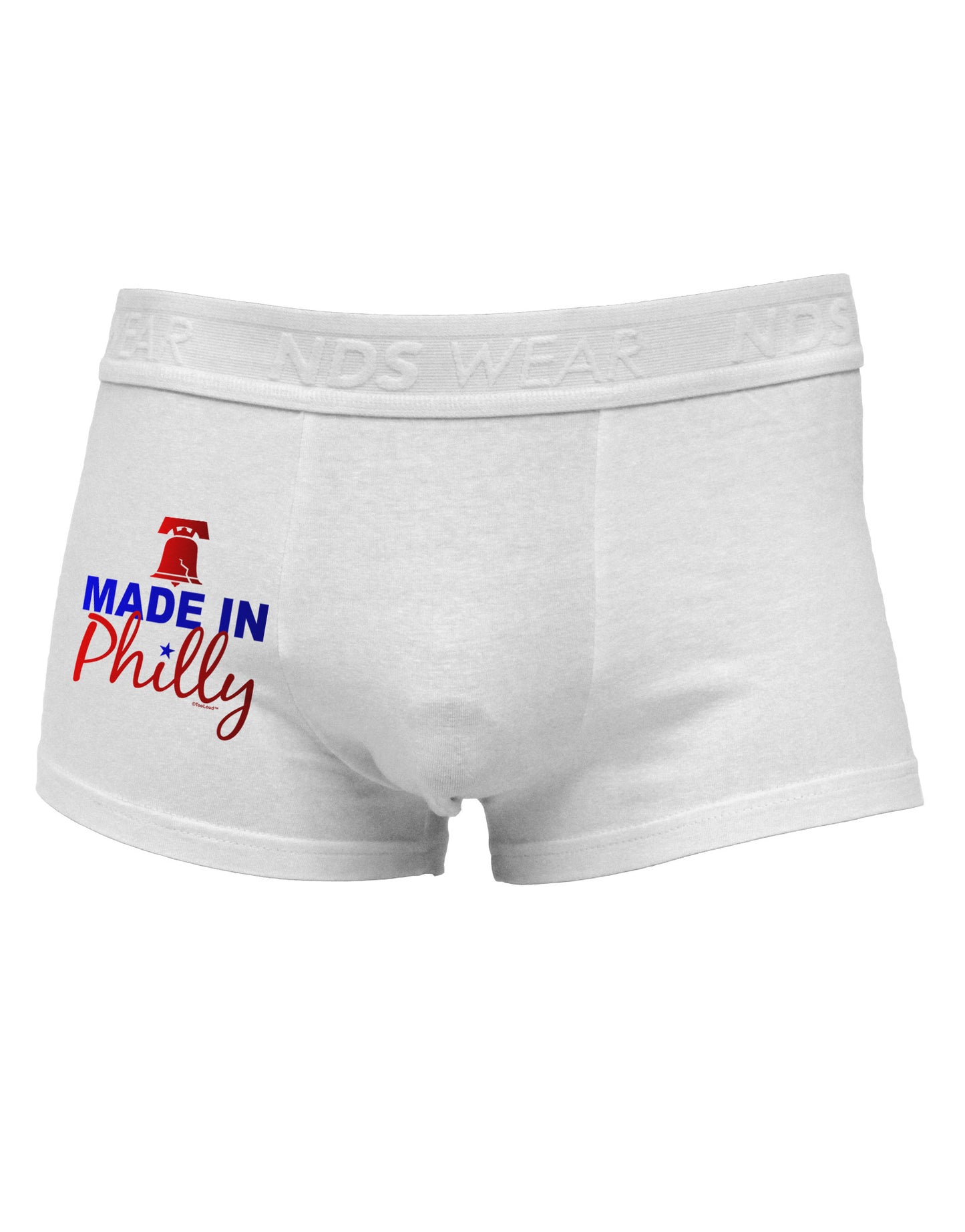 Made In Philly Side Printed Mens Trunk Underwear-Mens Trunk Underwear-NDS Wear-White-Small-Davson Sales