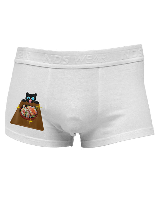 Anime Cat Loves Sushi Side Printed Mens Trunk Underwear by TooLoud-Mens Trunk Underwear-NDS Wear-White-Small-Davson Sales