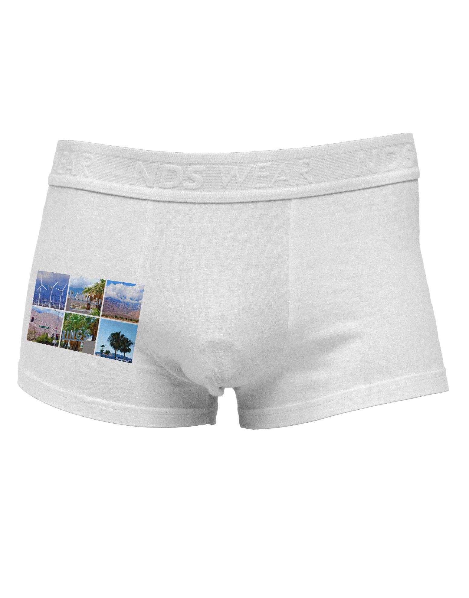 Palm Springs Square Collage Side Printed Mens Trunk Underwear-Mens Trunk Underwear-NDS Wear-White-Small-Davson Sales