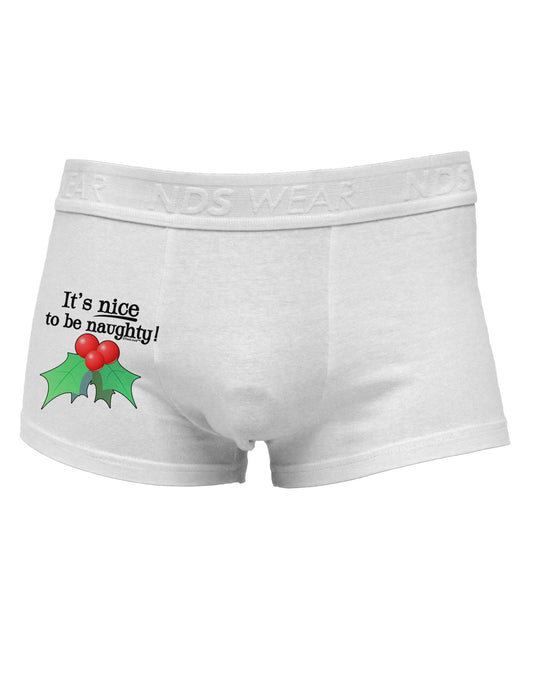 Nice to be Naughty Side Printed Mens Trunk Underwear-Mens Trunk Underwear-NDS Wear-White-Small-Davson Sales