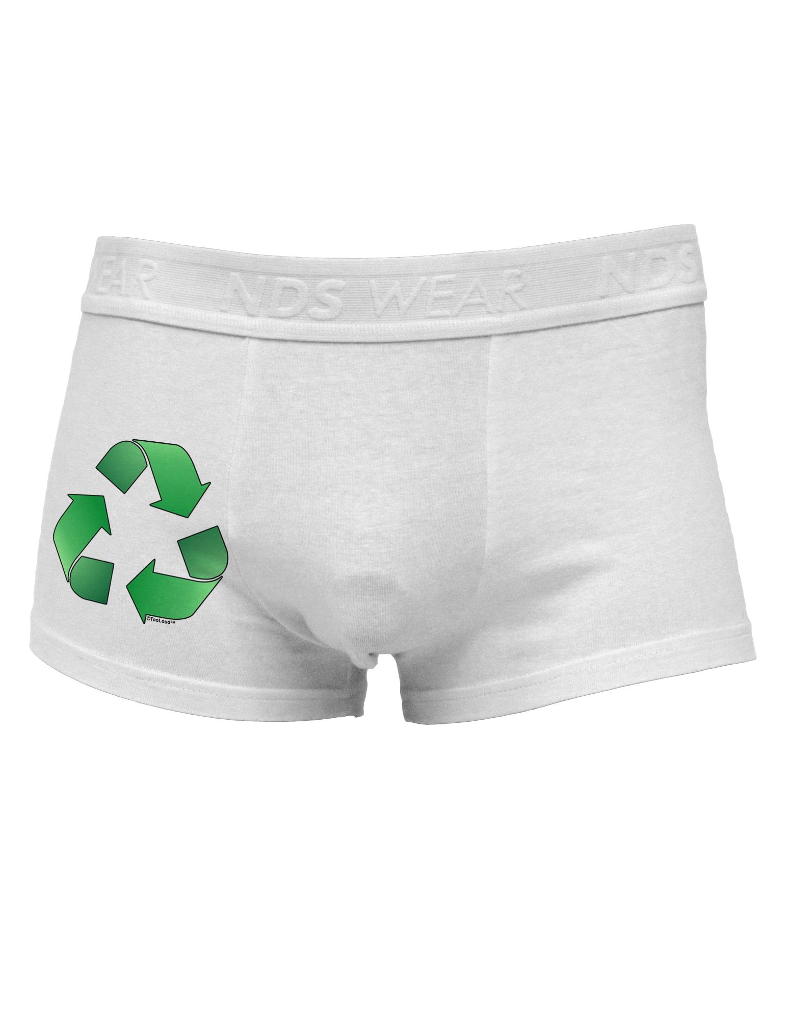 Recycle Green Side Printed Mens Trunk Underwear by TooLoud-Mens Trunk Underwear-NDS Wear-White-Small-Davson Sales