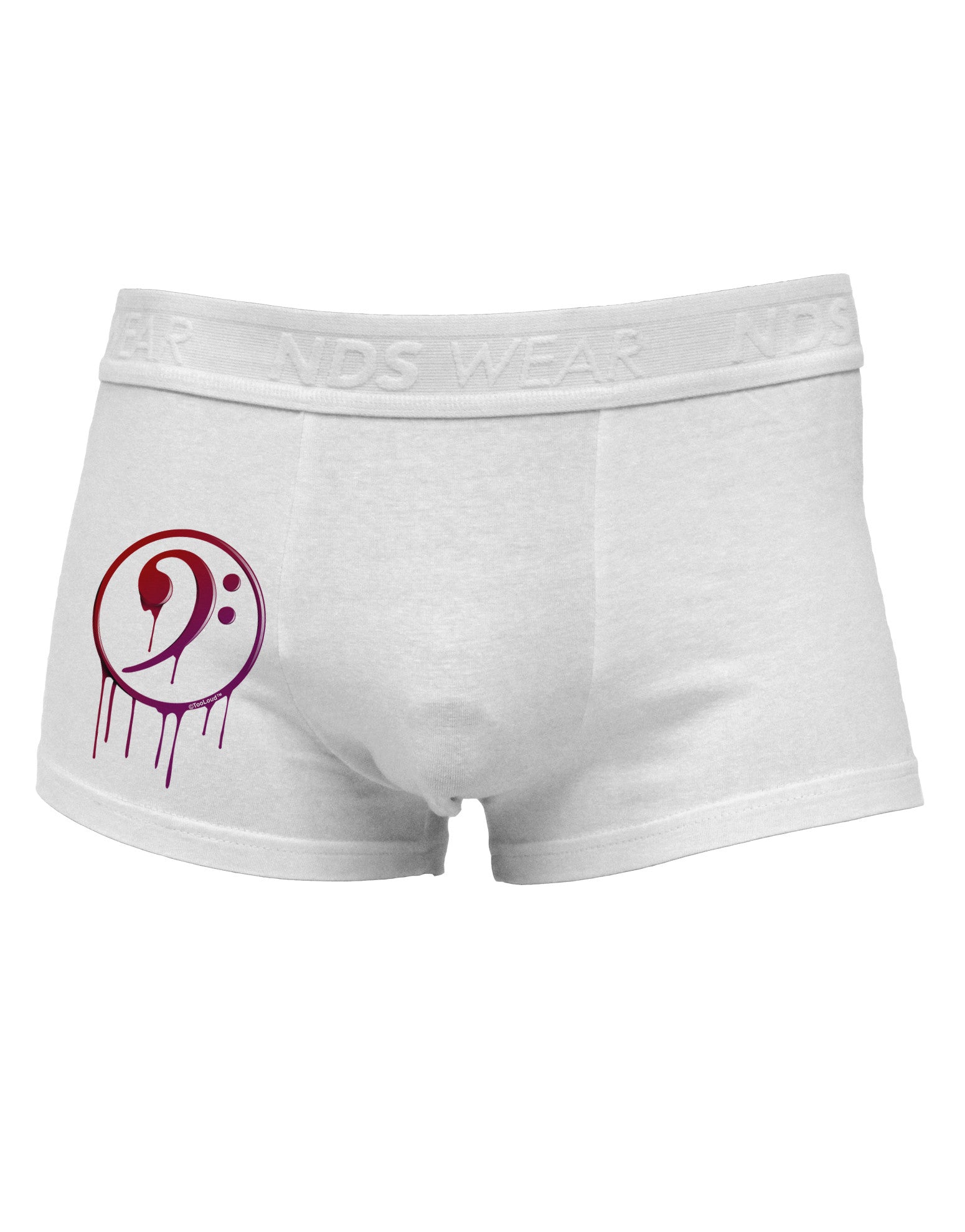 Dripping Bass Symbol Side Printed Mens Trunk Underwear-Mens Trunk Underwear-NDS Wear-White-Small-Davson Sales