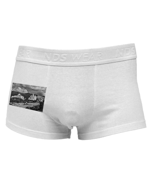 CO Mountain Forest Scene Side Printed Mens Trunk Underwear-Mens Trunk Underwear-NDS Wear-White-Small-Davson Sales