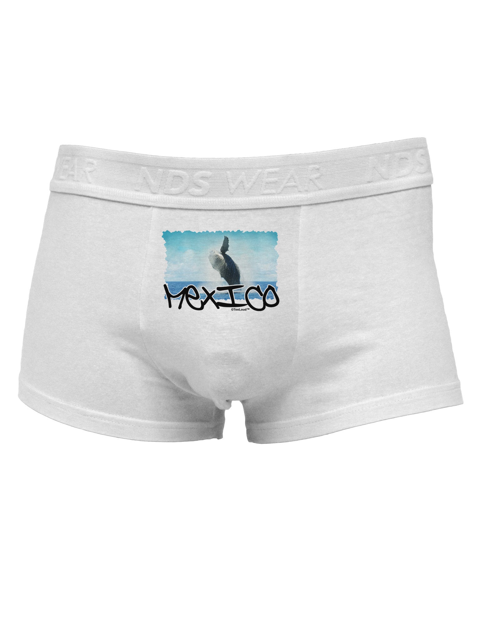 Mexico - Whale Watching Cut-out Mens Cotton Trunk Underwear-Men's Trunk Underwear-NDS Wear-White-Small-Davson Sales