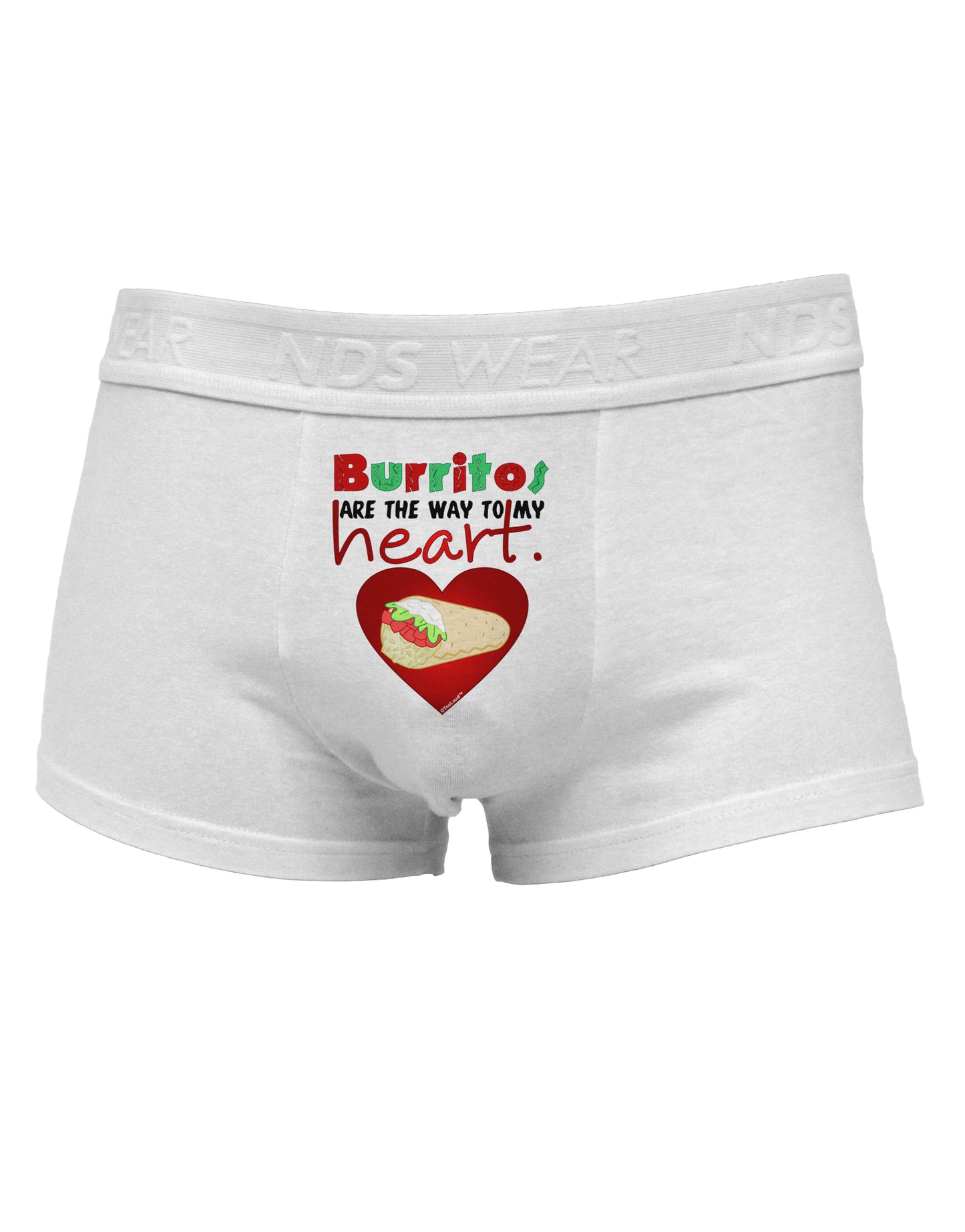 Burritos Are the Way To My Heart Mens Cotton Trunk Underwear-Men's Trunk Underwear-NDS Wear-White-Small-Davson Sales