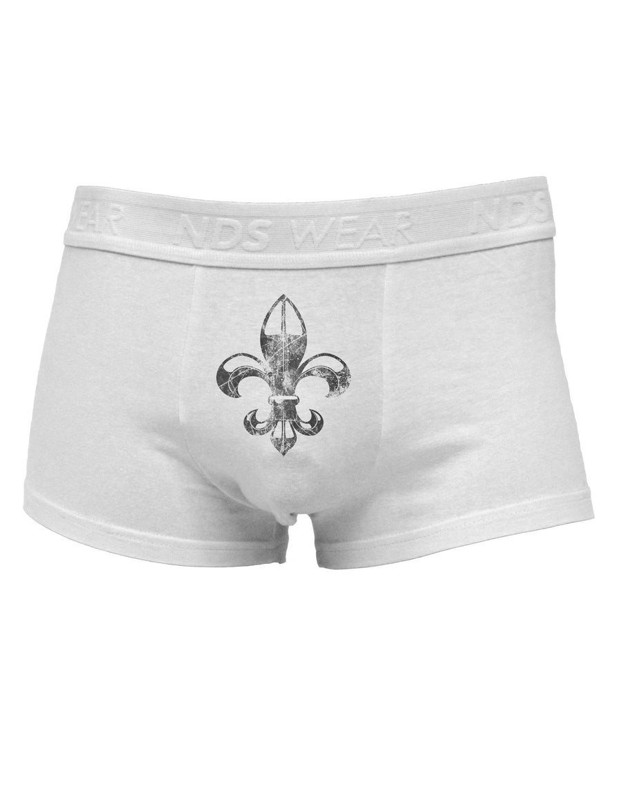 Distressed Fleur de Lis Mens Cotton Trunk Underwear-Men's Trunk Underwear-NDS Wear-White-Small-Davson Sales