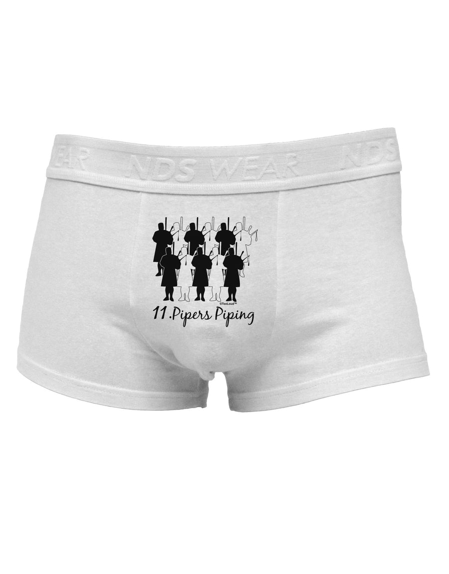 Eleven Pipers Piping Text Mens Cotton Trunk Underwear-Men's Trunk Underwear-NDS Wear-White-Small-Davson Sales