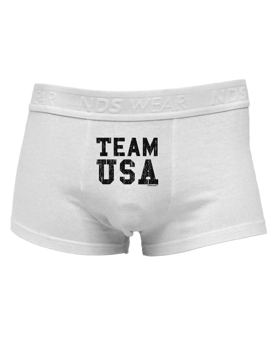 Team USA Distressed Text Mens Cotton Trunk Underwear-Men's Trunk Underwear-NDS Wear-White-Small-Davson Sales