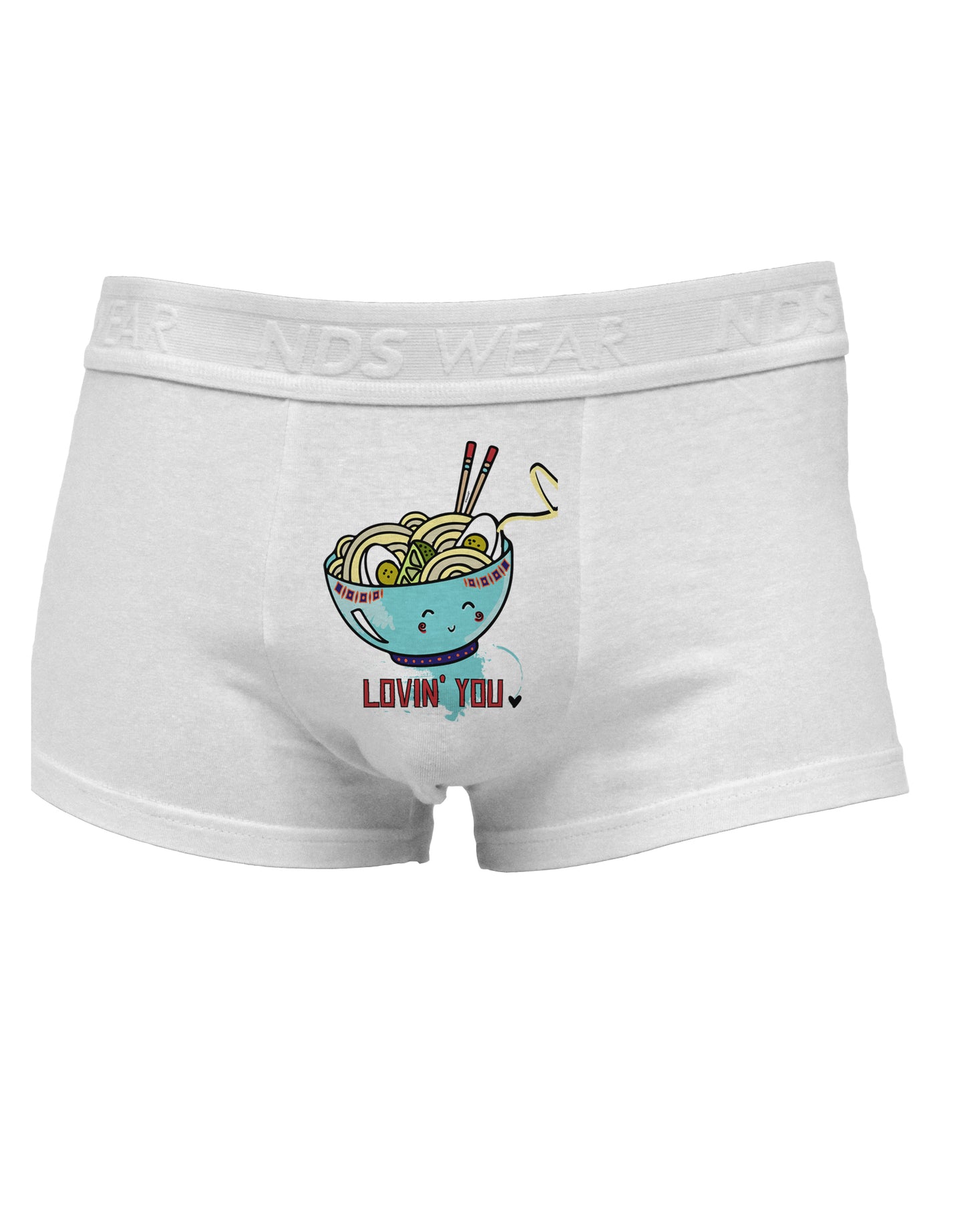 TooLoud Matching Lovin You Blue Pho Bowl Mens Cotton Trunk Underwear-Men's Trunk Underwear-NDS Wear-White-Small-Davson Sales