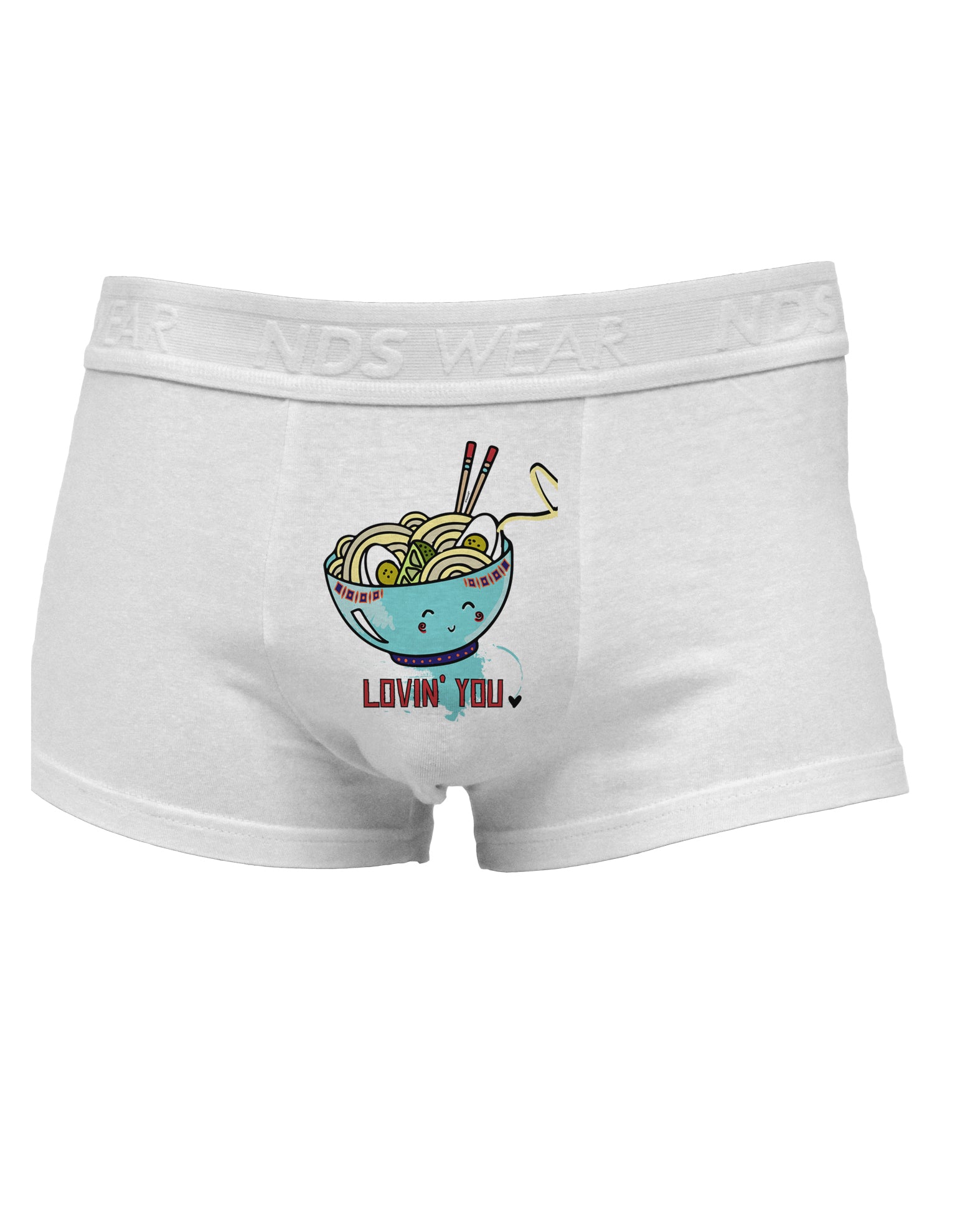 TooLoud Matching Lovin You Blue Pho Bowl Mens Cotton Trunk Underwear-Men's Trunk Underwear-NDS Wear-White-Small-Davson Sales