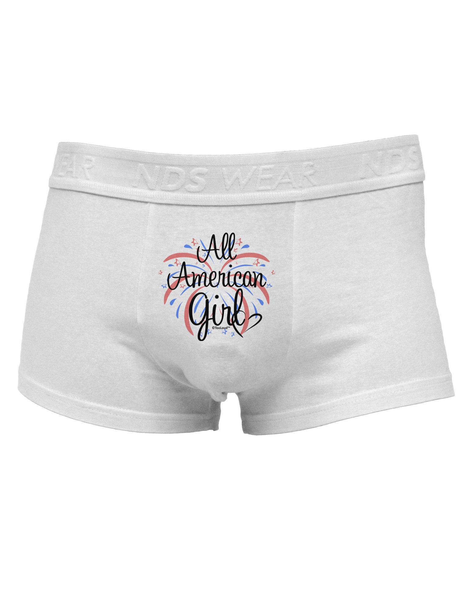 All American Girl - Fireworks and Heart Mens Cotton Trunk