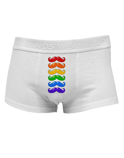 Colorful Rainbow MustachesMens Cotton Trunk Underwear-Men's Trunk Underwear-NDS Wear-White-Small-Davson Sales