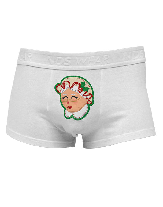 Cute Mrs Claus Face Faux Applique Mens Cotton Trunk Underwear-Men's Trunk Underwear-TooLoud-White-Small-Davson Sales