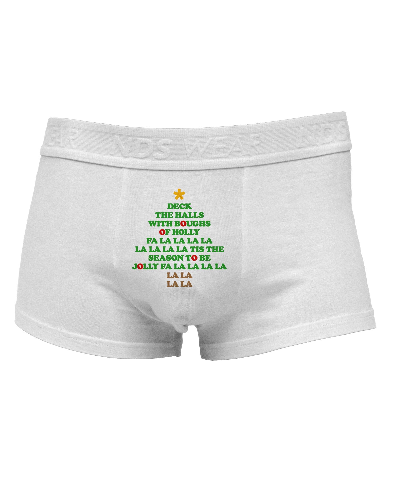 Deck the Halls Lyrics Christmas Tree Mens Cotton Trunk Underwear