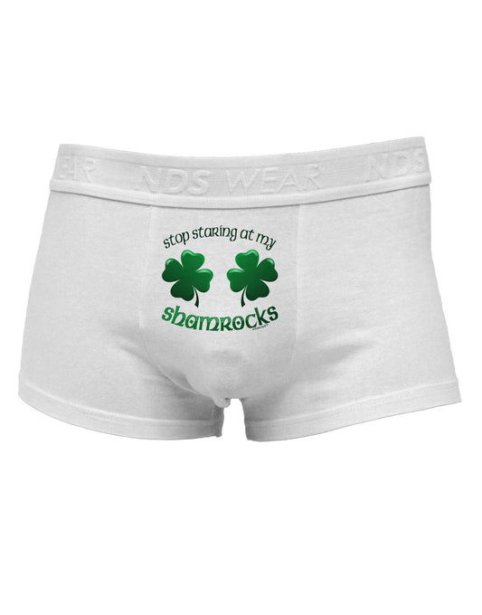 Stop Staring At My Shamrocks Mens Cotton Trunk Underwear-Men's Trunk Underwear-NDS Wear-White-Small-Davson Sales