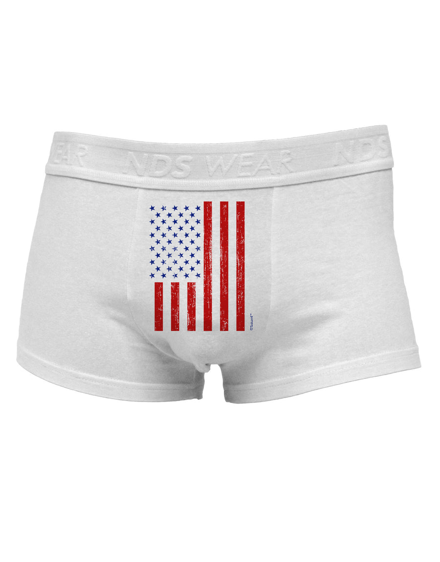 Red and Blue Stamp Style American Flag - Distressed Mens Cotton Trunk Underwear by TooLoud-Men's Trunk Underwear-NDS Wear-White-Small-Davson Sales