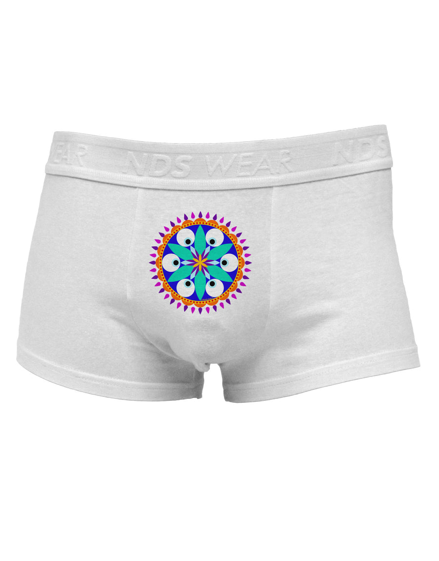 Evil Eye Protection Mandala Mens Cotton Trunk Underwear by NDS Wear-Men's Trunk Underwear-NDS Wear-White-Small-Davson Sales