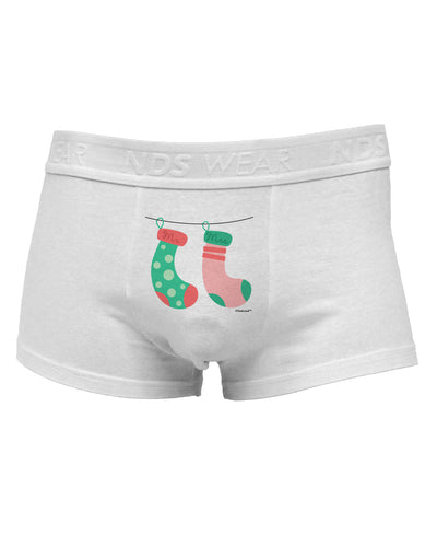 Cute Mr and Mrs Christmas Couple StockingsMens Cotton Trunk Underwear by TooLoud-Men's Trunk Underwear-NDS Wear-White-Small-Davson Sales