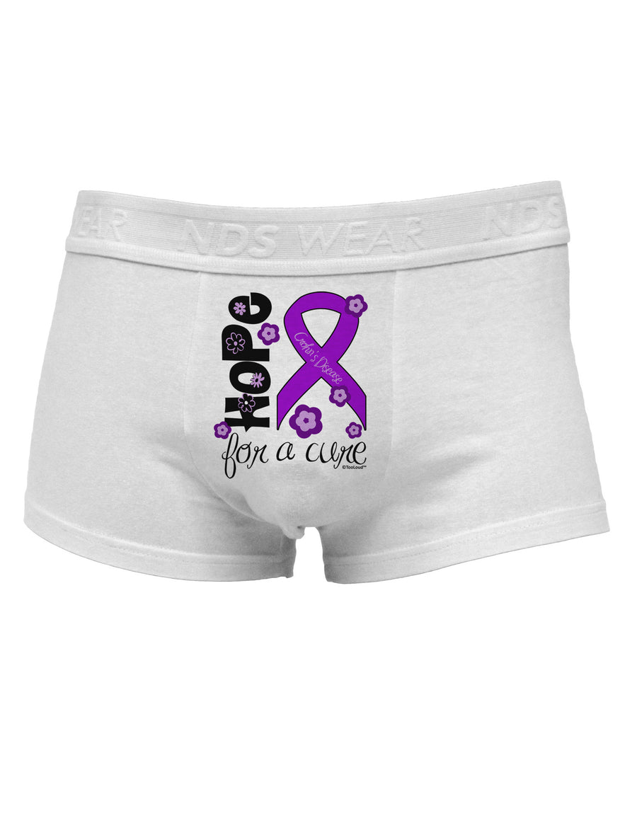 Hope for a Cure - Purple Ribbon Crohn’s Disease - Flowers Mens Cotton Trunk Underwear-Men's Trunk Underwear-NDS Wear-White-Small-Davson Sales