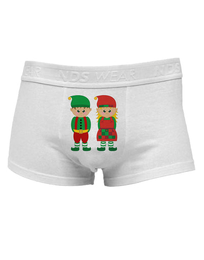 Cute Elf Couple Christmas Mens Cotton Trunk Underwear-Men's Trunk Underwear-TooLoud-White-Small-Davson Sales