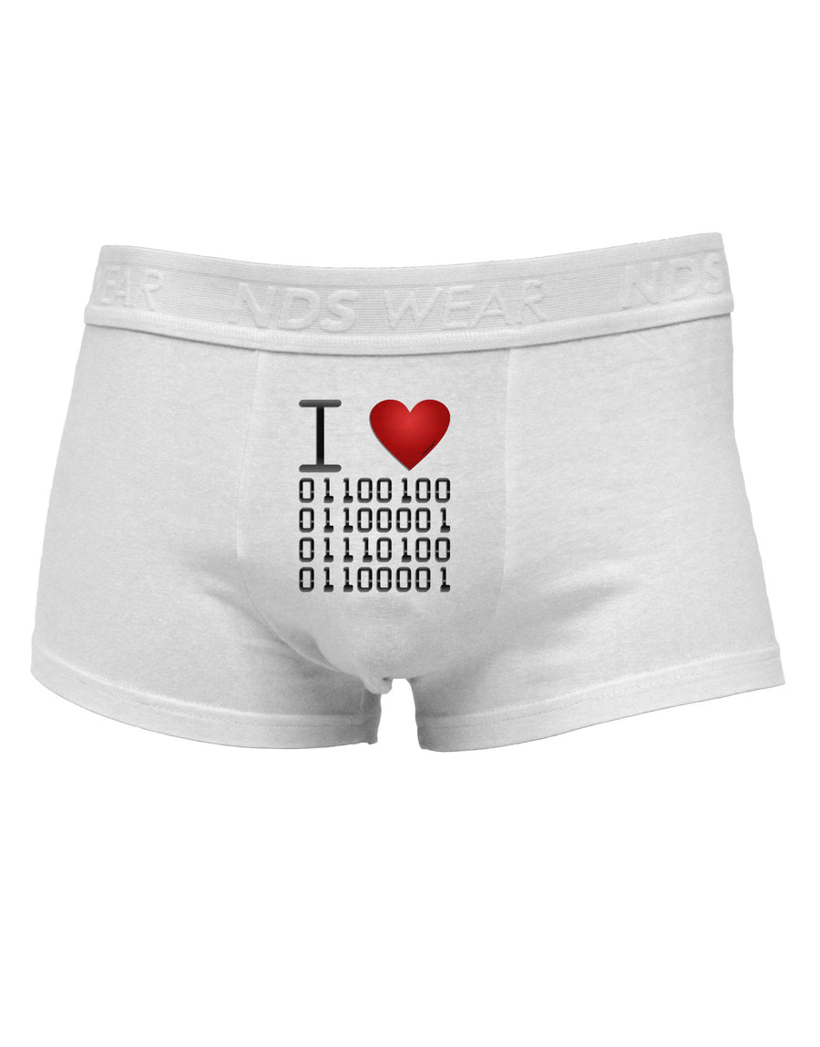 I Heart Binary Data Mens Cotton Trunk Underwear-Men's Trunk Underwear-NDS Wear-White-Small-Davson Sales