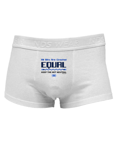 All Bits Are Created Equal - Net NeutralityMens Cotton Trunk Underwear-Men's Trunk Underwear-NDS Wear-White-Small-Davson Sales