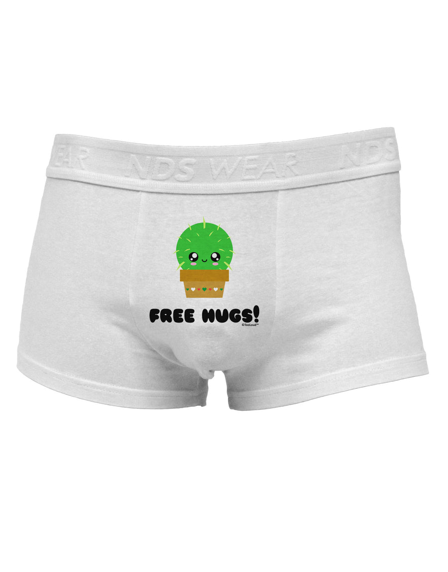 Cute Cactus - Free Hugs Mens Cotton Trunk Underwear-Men's Trunk Underwear-NDS Wear-White-Small-Davson Sales