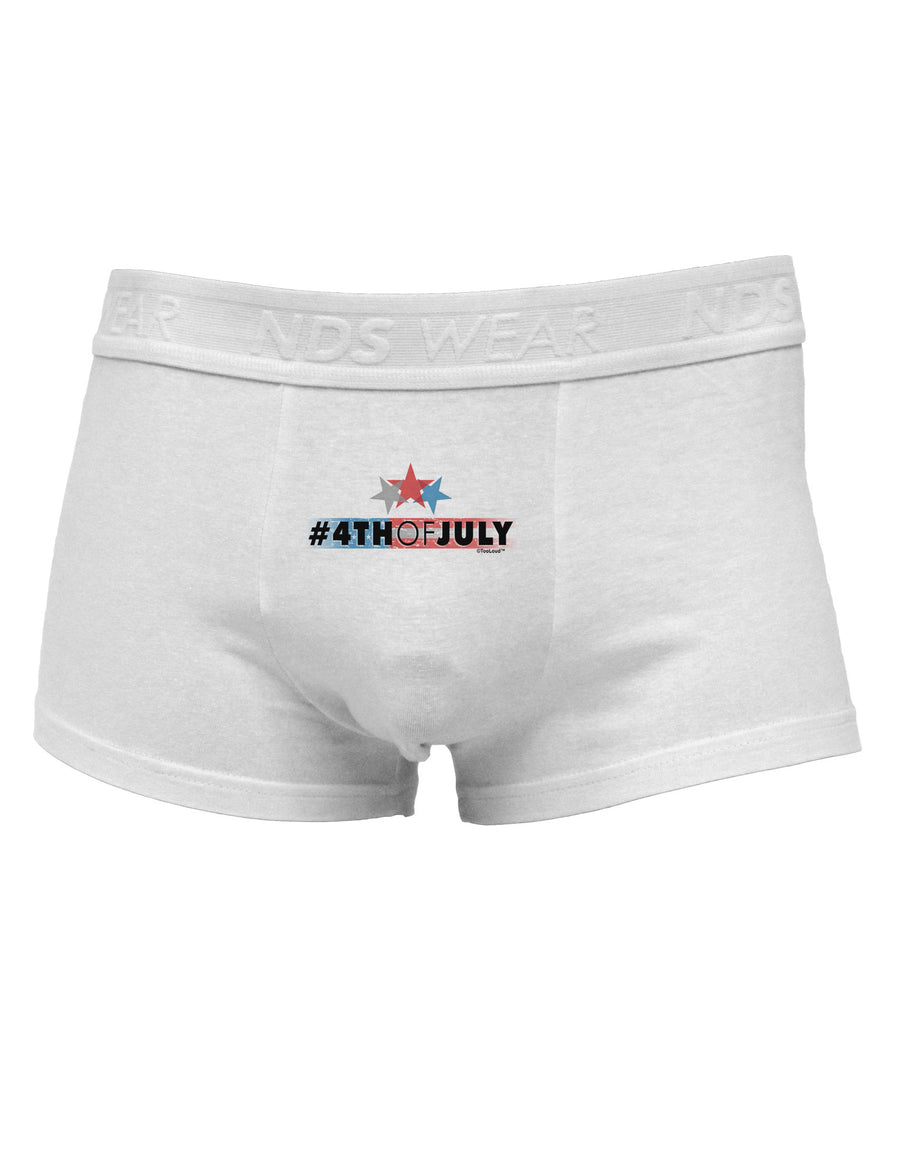 Hashtag 4th Of July Mens Cotton Trunk Underwear-Men's Trunk Underwear-NDS Wear-White-Small-Davson Sales