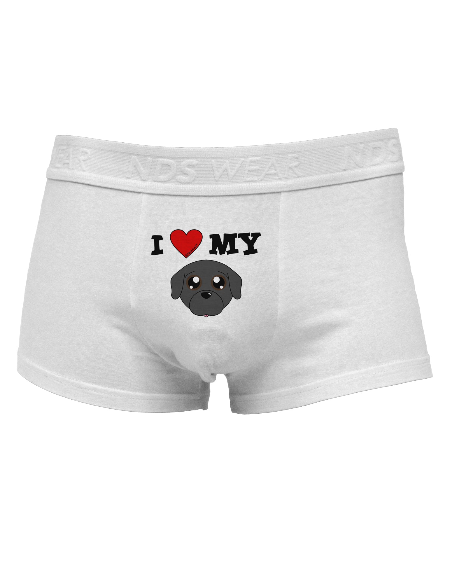 I Heart My - Cute Pug Dog - BlackMens Cotton Trunk Underwear by TooLoud-Men's Trunk Underwear-TooLoud-White-Small-Davson Sales