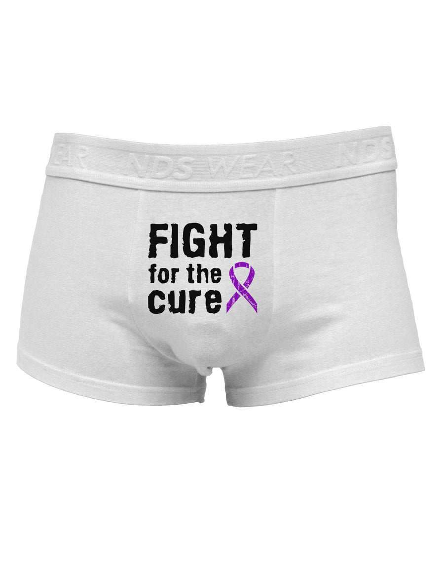 Fight for the Cure - Purple Ribbon Alzheimers Disease Mens Cotton Trunk Underwear-Men's Trunk Underwear-NDS Wear-White-Small-Davson Sales