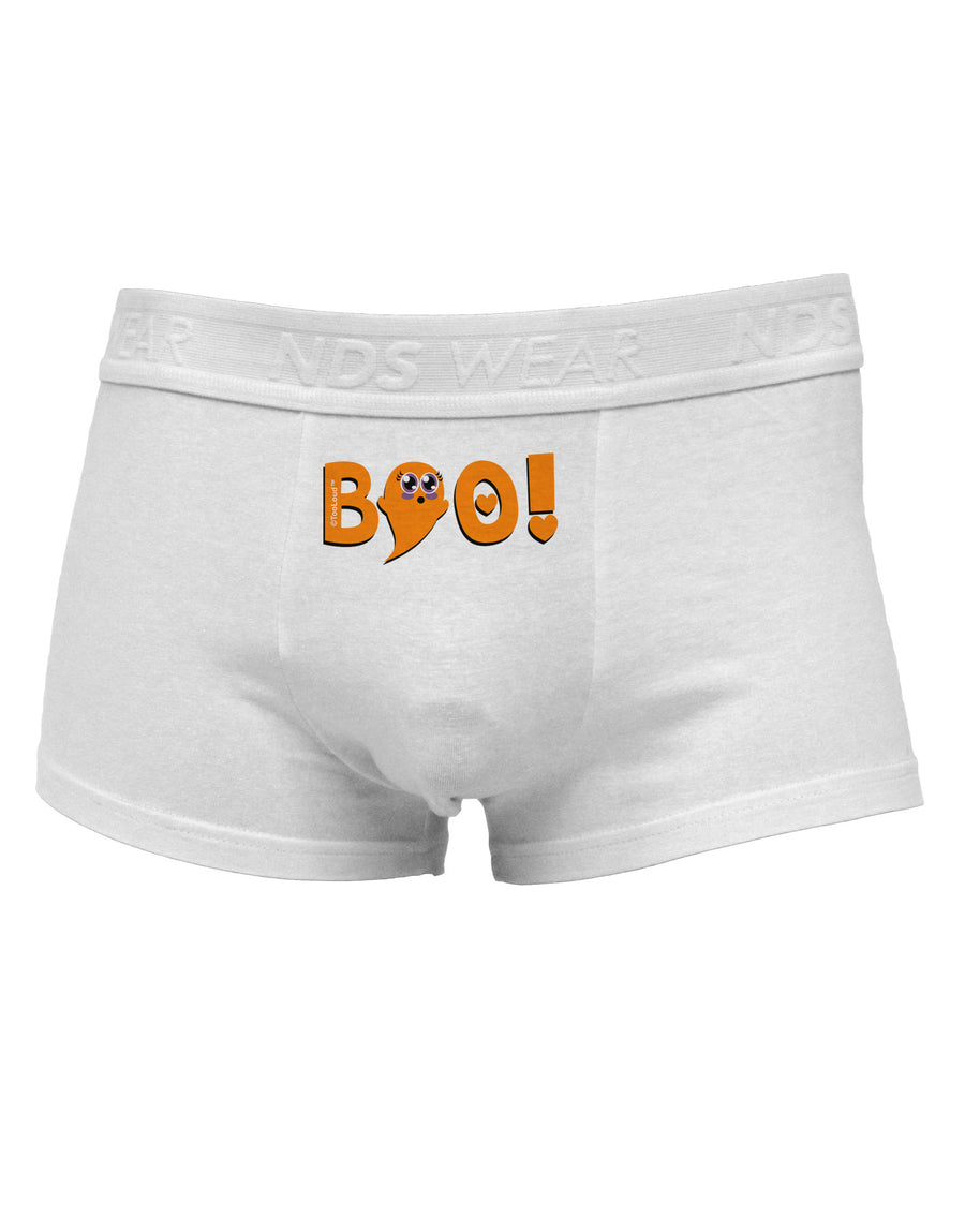 Cute Boo Text Orange Mens Cotton Trunk Underwear-Men's Trunk Underwear-NDS Wear-White-Small-Davson Sales